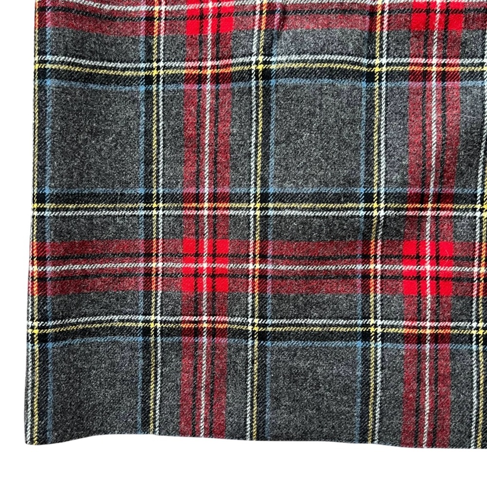 VINTAGE PENDLETON Women’s 100% Virgin Wool Red Grey Plaid Tartan Pencil Skirt - Picture 7 of 8